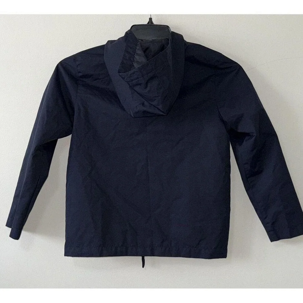 Children's Place Boys Jacket Coat Snaps And Zipper Pockets Hood Sz M 7/8 Blue